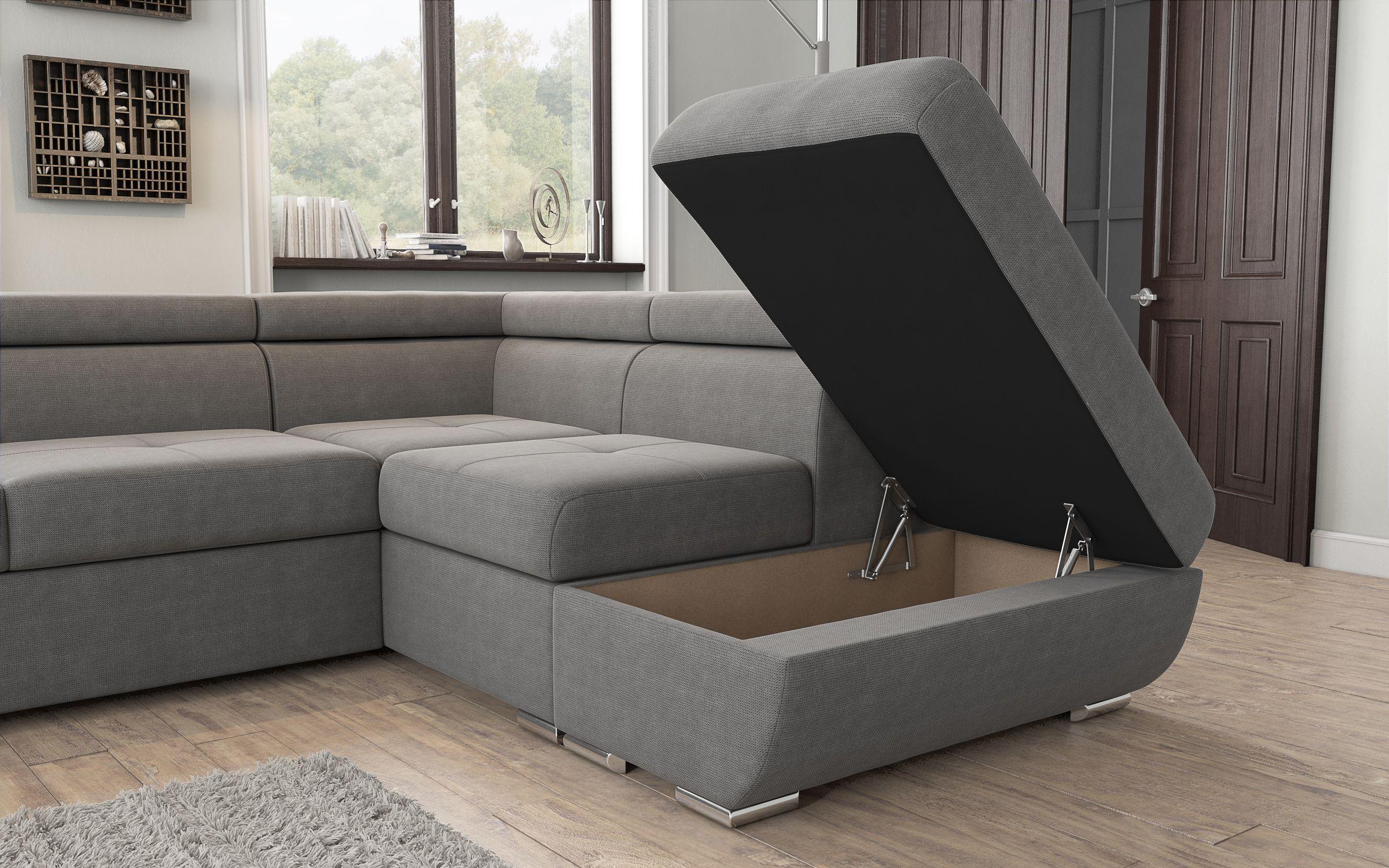 Γωνιακός καναπές – κρεβάτι  Dilan, γκρι  8